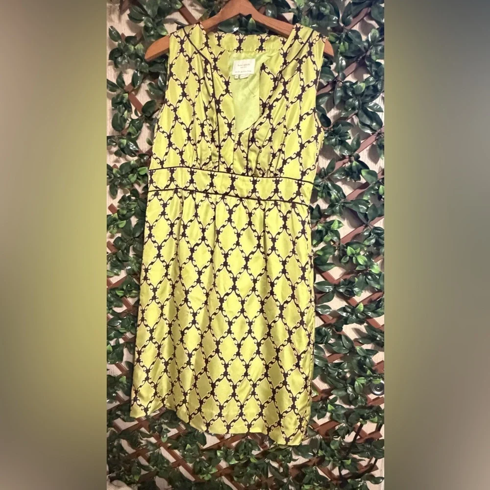 Kate Spade Chartreuse Vine Patterned Dress
